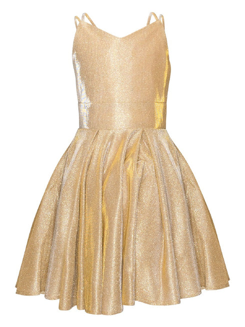 Girls Multi Color Glitter Metallic Double Strap Junior Bridesmaid Dress 4-14 - SophiasStyle.com